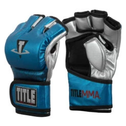 TITLE MMA Menace Metallic Training Gloves -Boxing Promotions Shop xmmtg bl sv 002