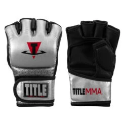 TITLE MMA Menace Metallic Training Gloves -Boxing Promotions Shop xmmtg sv bk 001 1