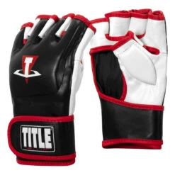 TITLE MMA Conflict Training Gloves -Boxing Promotions Shop xmtg bk wh rd 002